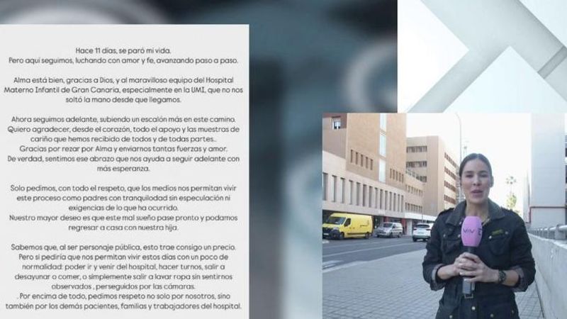 Última hora sobre la hija de Anabel: "Por fin buenas noticias desde