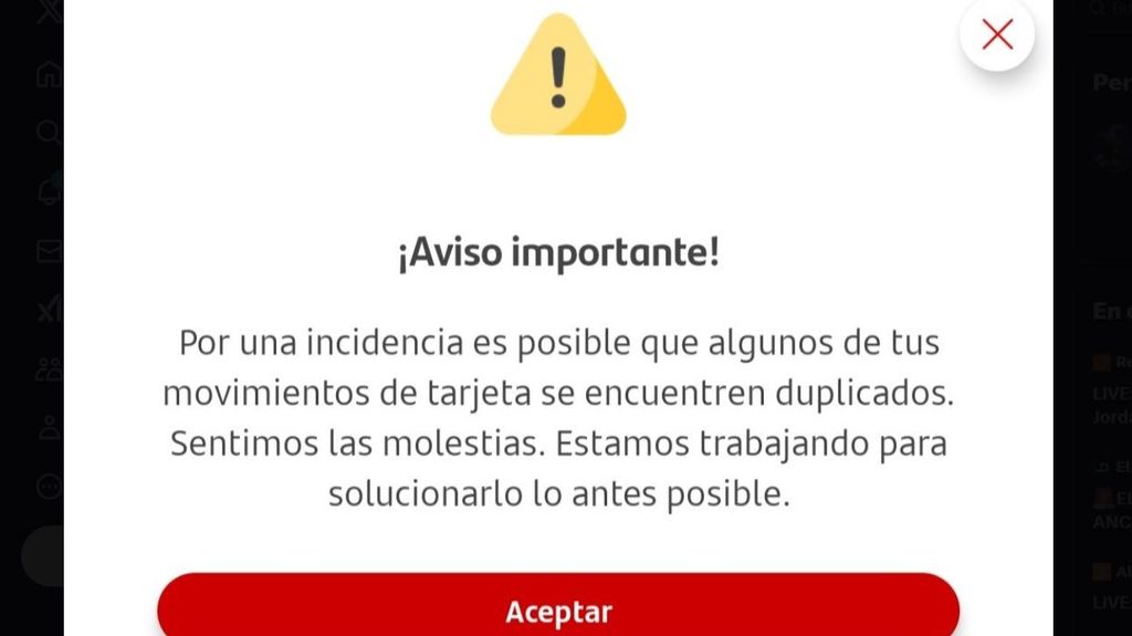 Aviso del Banco Santander