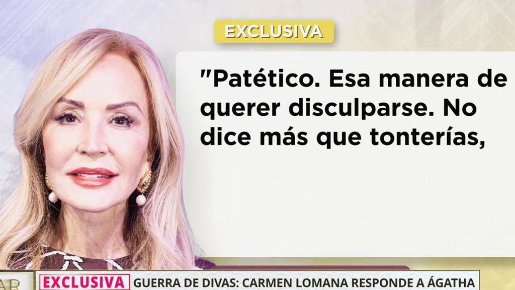 Exclusiva | Carmen Lomana responde a Ágatha Ruiz de la Prada tras acusarla de "'buitrear'" con su novio: "No quiero que me unan a semejantes fantoches"