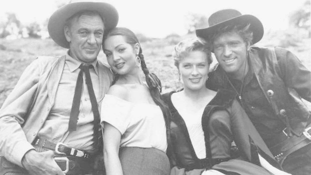 Gary Cooper, Sara Montiel, Denise Darcel y Burt Lancaster
