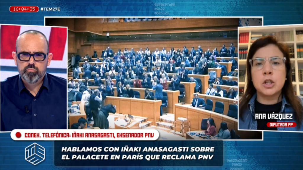 Salta la tensión en 'TEM' entre Ana Vázquez y un exsenador del PNV por el palacete de París: "Le debería dar vergüenza"