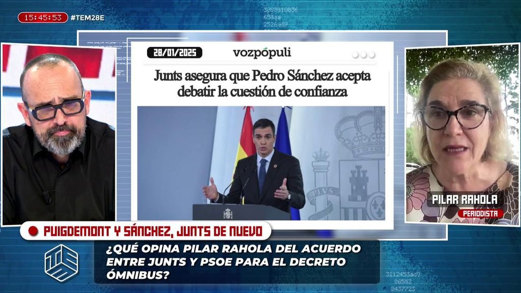 Pilar Rahola, sobre el acuerdo del Gobierno para salvar parte del decreto ómnibus: "En Junts hay euforía"