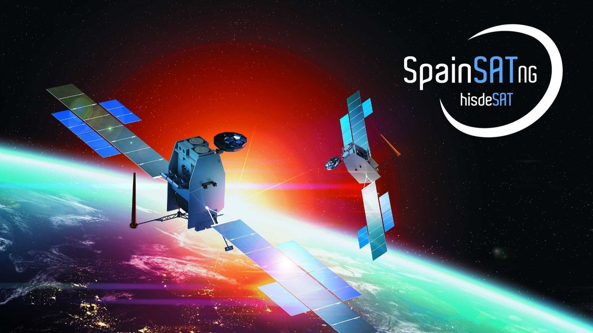 Imagen del Spainsat NG, el nuevo satélite que cuanta con tecnología desarrollada en Tres Cantos, en Madrid