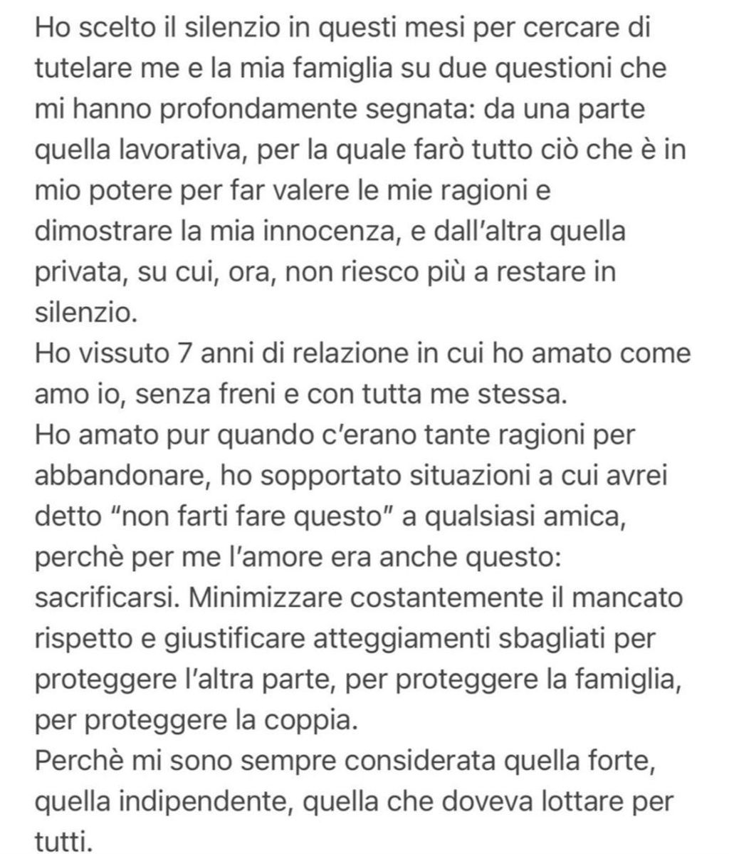 El primer mensaje de Chiara Ferragni compartido en redes.