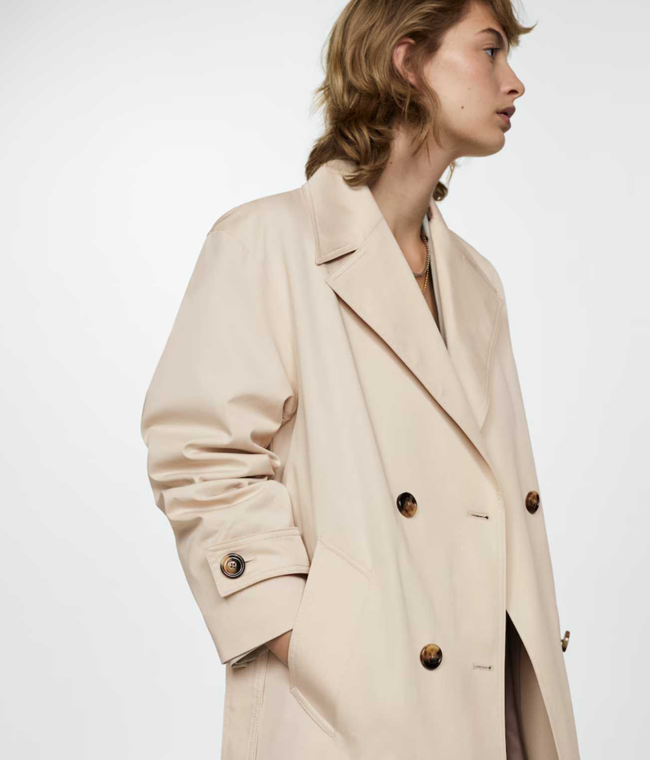 Gabardina larga en color beige