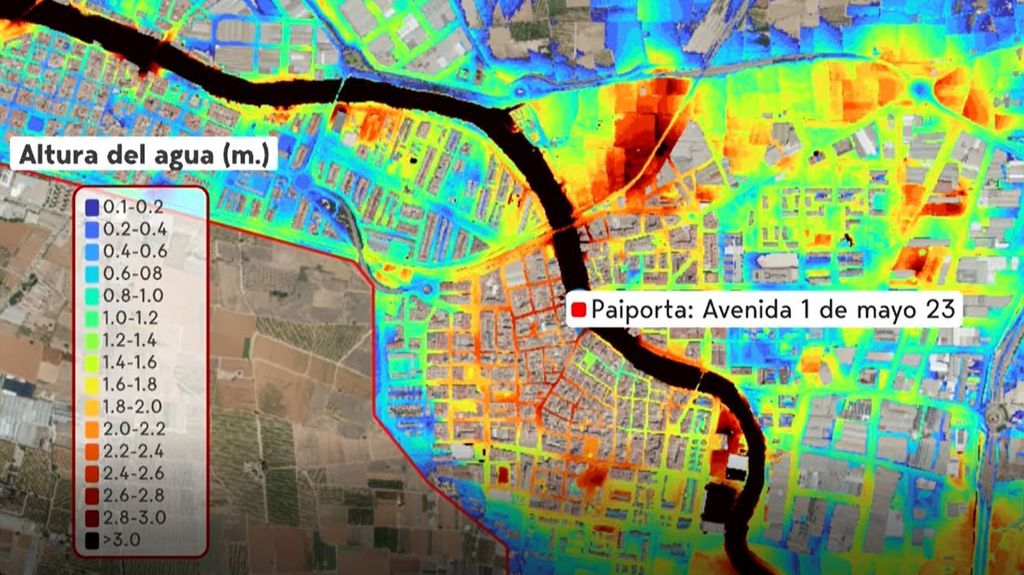 El mapa de la DANA: el proyecto que muestra hasta qué altura llegó el agua calle por calle el 29 de octubre