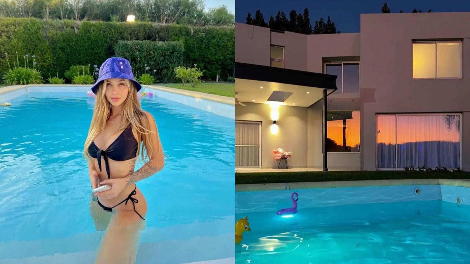 La piscina y la parte trasera de la casa de Romina Malaspina