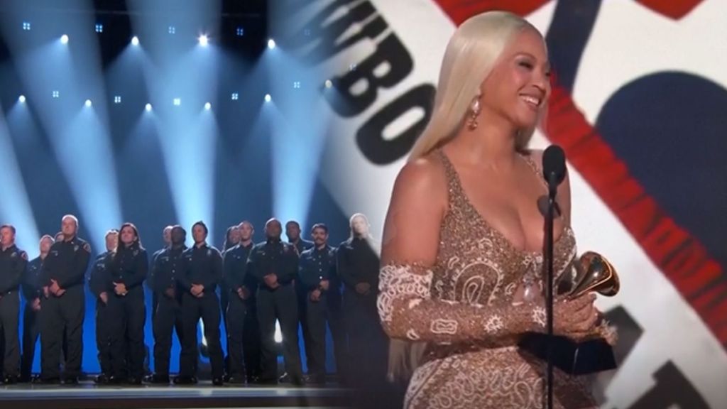 Beyoncé recibe en los Grammy el premio que le faltaba a manos de los héroes que lucharon contra el fuego en Los Ángeles