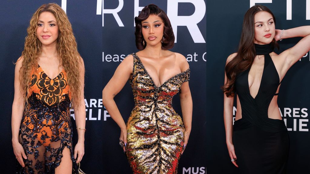 Shakira, Cardi B y Olivia Rodrigo, en un montaje fotográfico