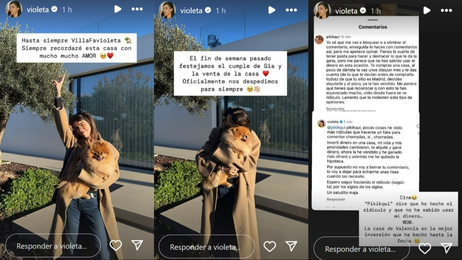 Violeta anuncia que ha vendido su casa de Valencia
