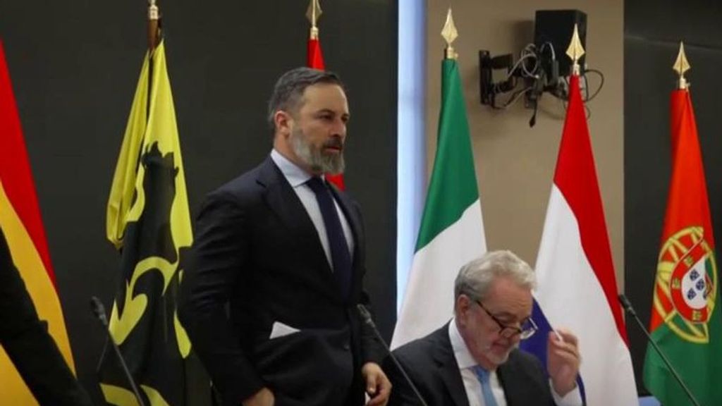 El líder de VOX, Santiago Abascal, en la cumbre de Patriots.
