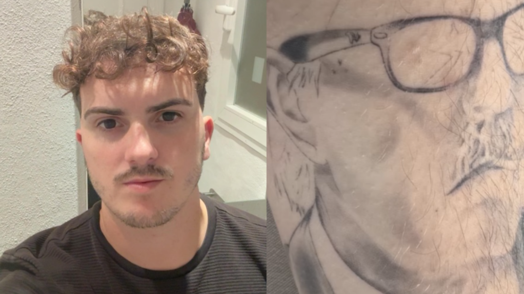 Fran Redondo se tatúa en el brazo la cara de su abuelo Julián Muñoz