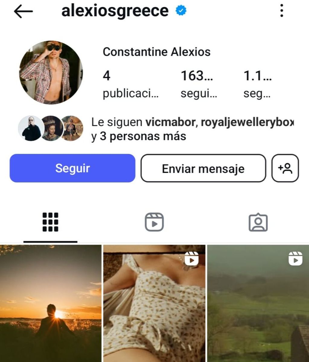 Perfil de Instagram de Constantino de Grecia