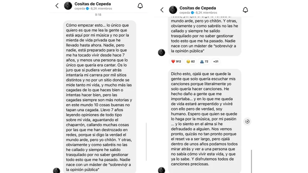 El comunicado completo de Cepeda en redes / Divinity