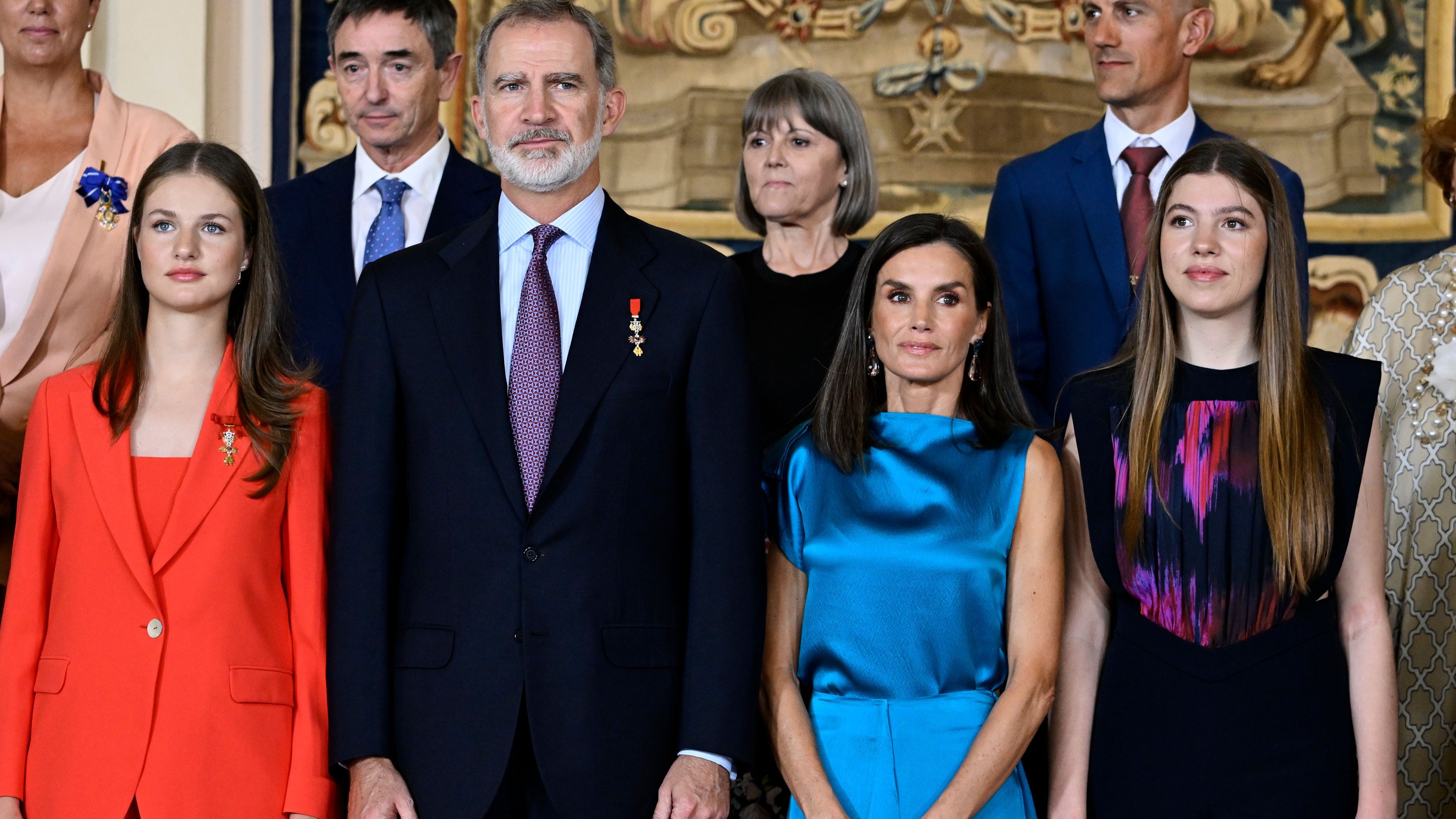 Los reyes Felipe y Letizia con sus dos hijas en la celebración del décimo aniversario de su coronación Los reyes Felipe y Letizia con sus dos hijas en la celebración del décimo aniversario de su coronación
