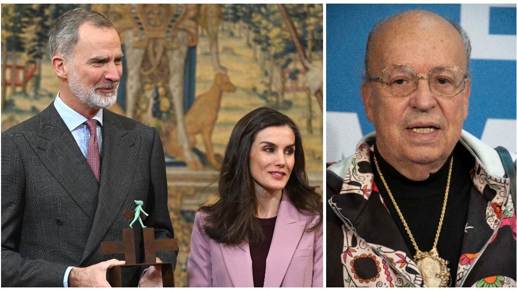 Los reyes Felipe y Letizia y Rappel en un fotomontaje de la web de Informativos Telecinco.