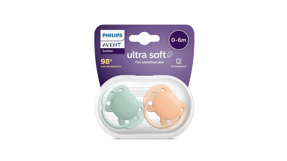 Paquete de 2 chupetes Philips Avent Ultra Soft (0-6 meses)