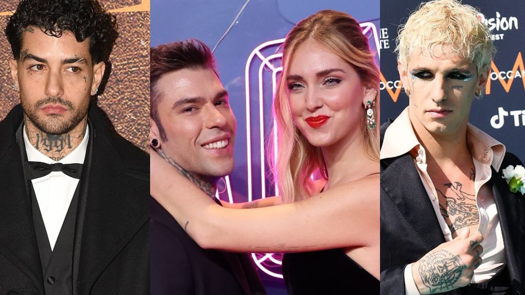 Tony Effe, Fedez, Chiara Ferragni y Achille Lauro