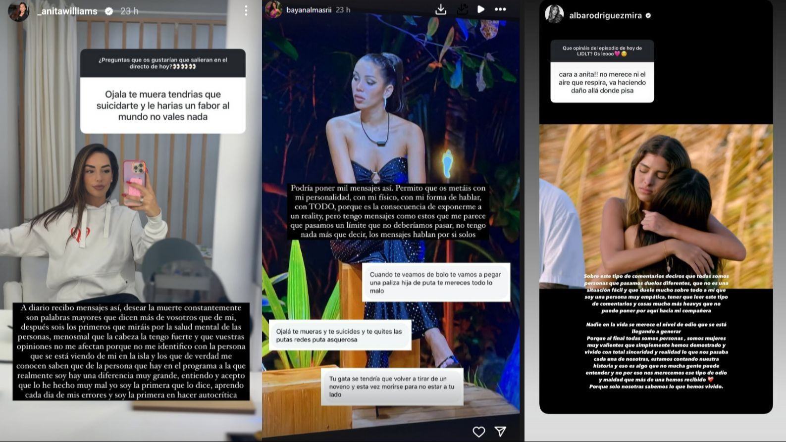 Las amenazas y mensajes de odio que han empezado a recibir Anita Williams y Bayan, de 'LIDLT'