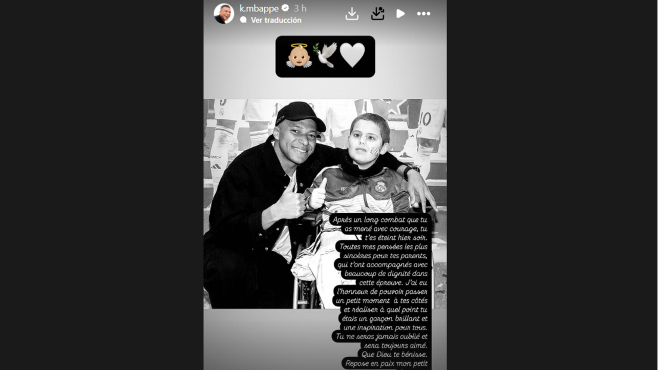 La historia que ha subido a Instagram Mbappé recordando a Lorenzo