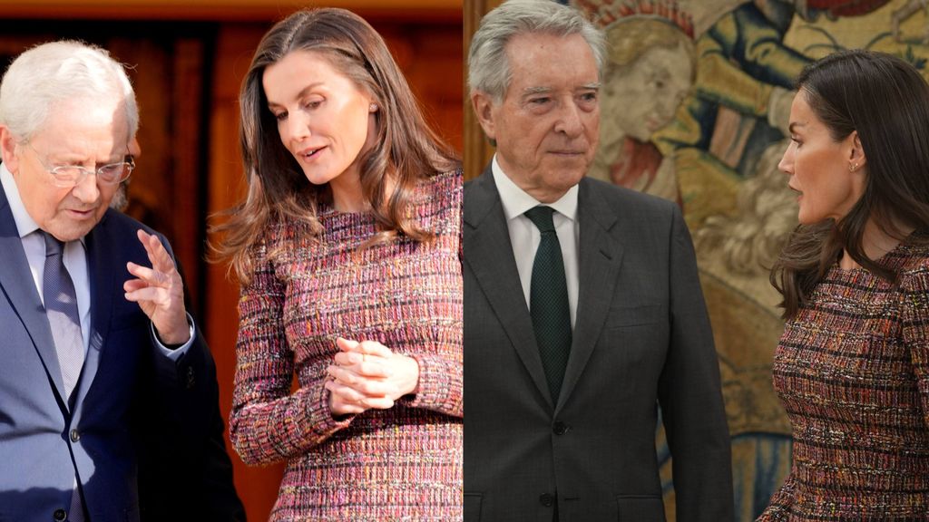 La reina Letizia con Fernando Ónega y con Iñaki Gabilondo, en un montaje fotográfico