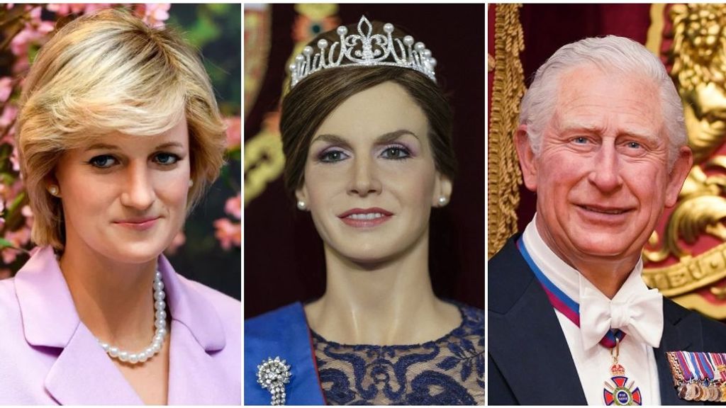 Lady Di, Letizia y el rey Carlos III, en figuras de cera.
