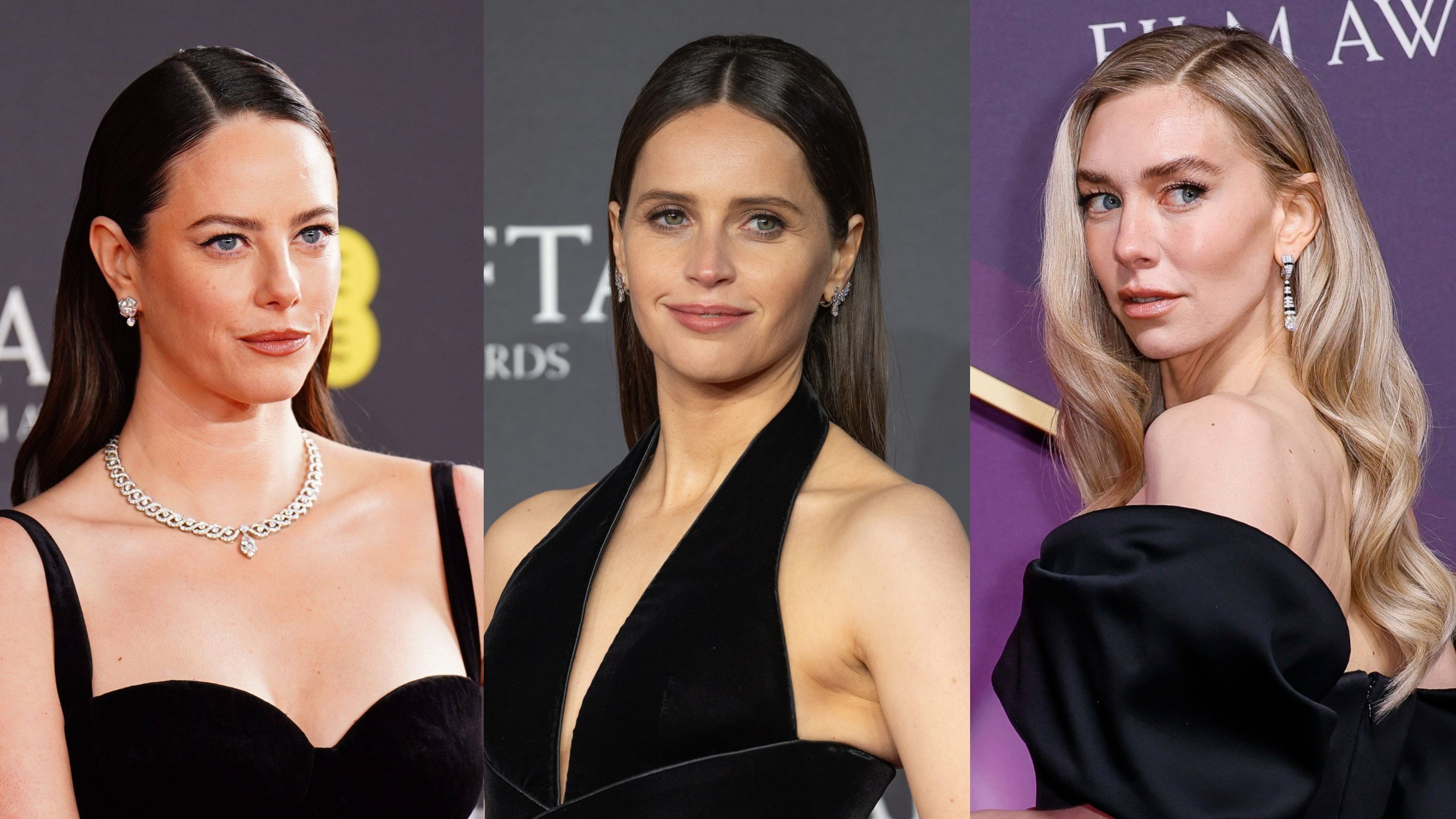 Kaya Scodelario Felicity Jones y Vanessa Kirby , en un montaje fotográfico