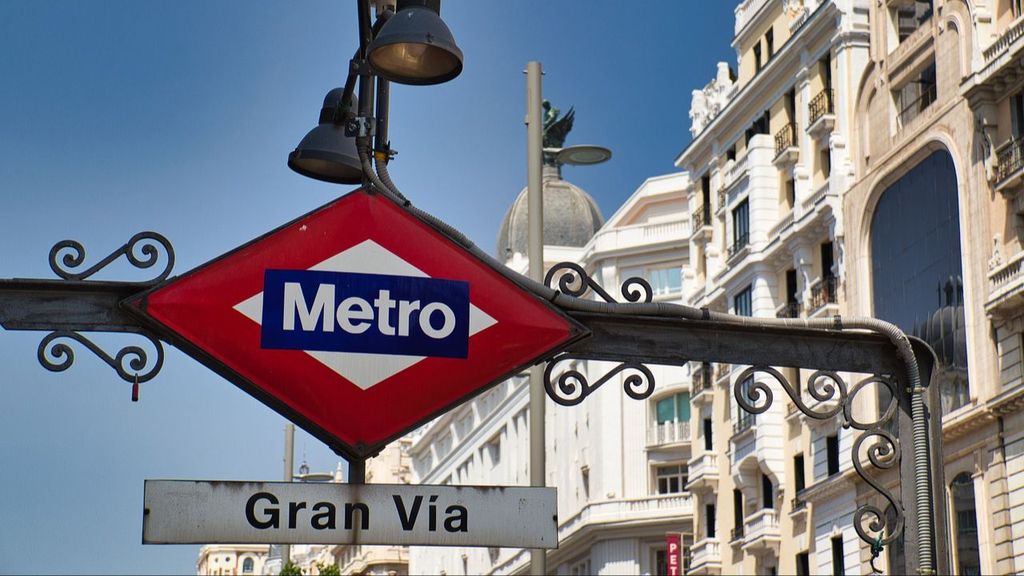 Estación de Metro de Gran Vía en el centro de Madrid