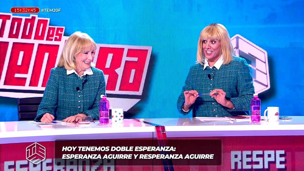 Esperanza Aguirre comparte mesa con su doble Todo es mentira 2025 Programa 1534