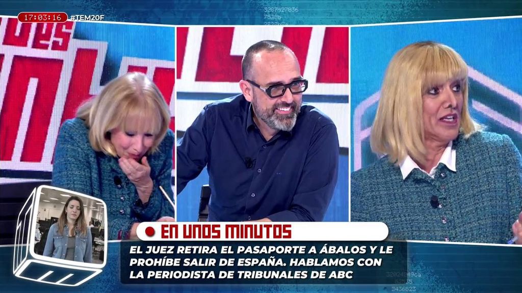 El ataque de risa de Esperanza Aguirre en ‘TEM’ al compartir mesa con su doble: “Una servilleta, por favor”