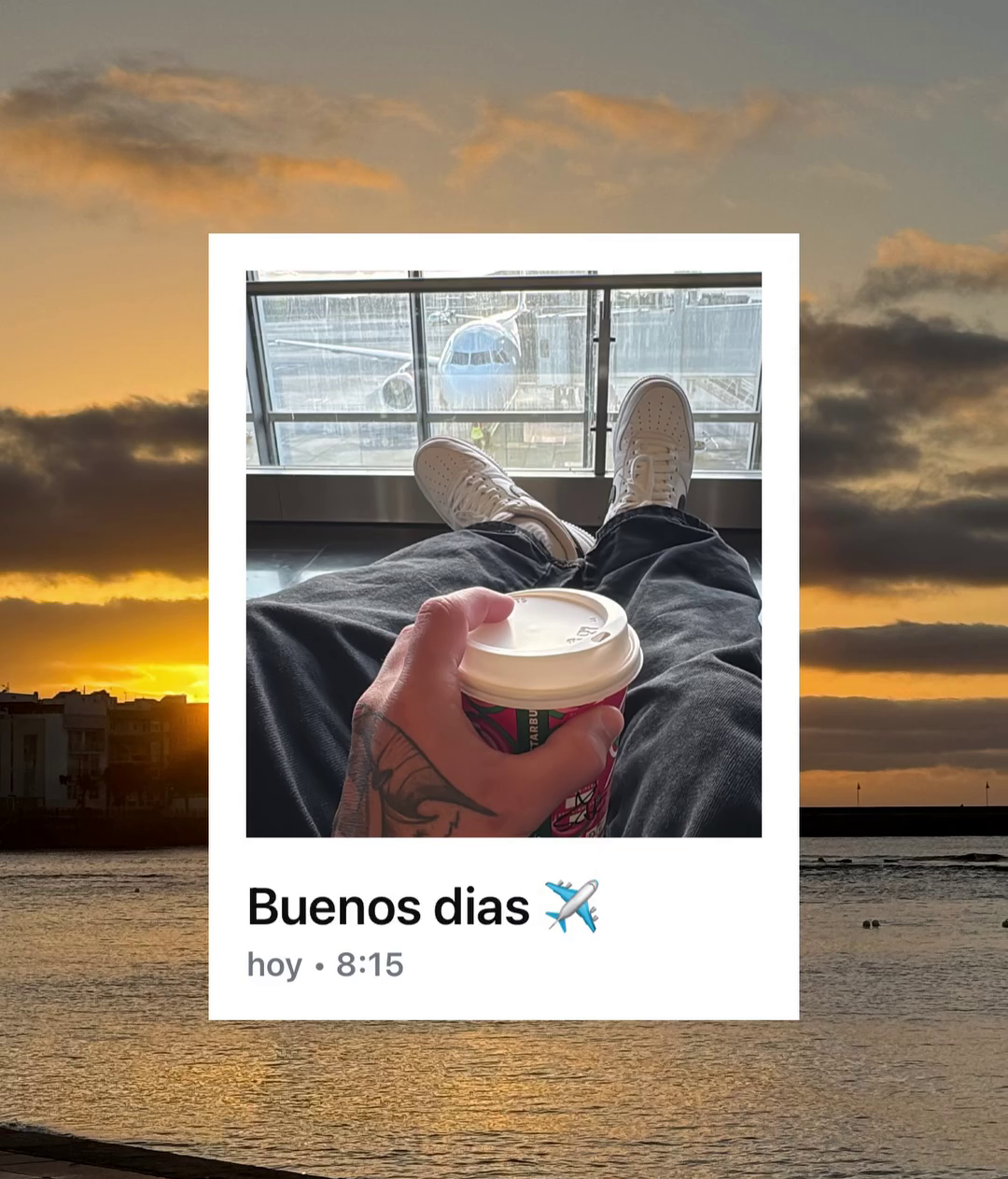 La foto de Omar Sánchez en el aeropuerto