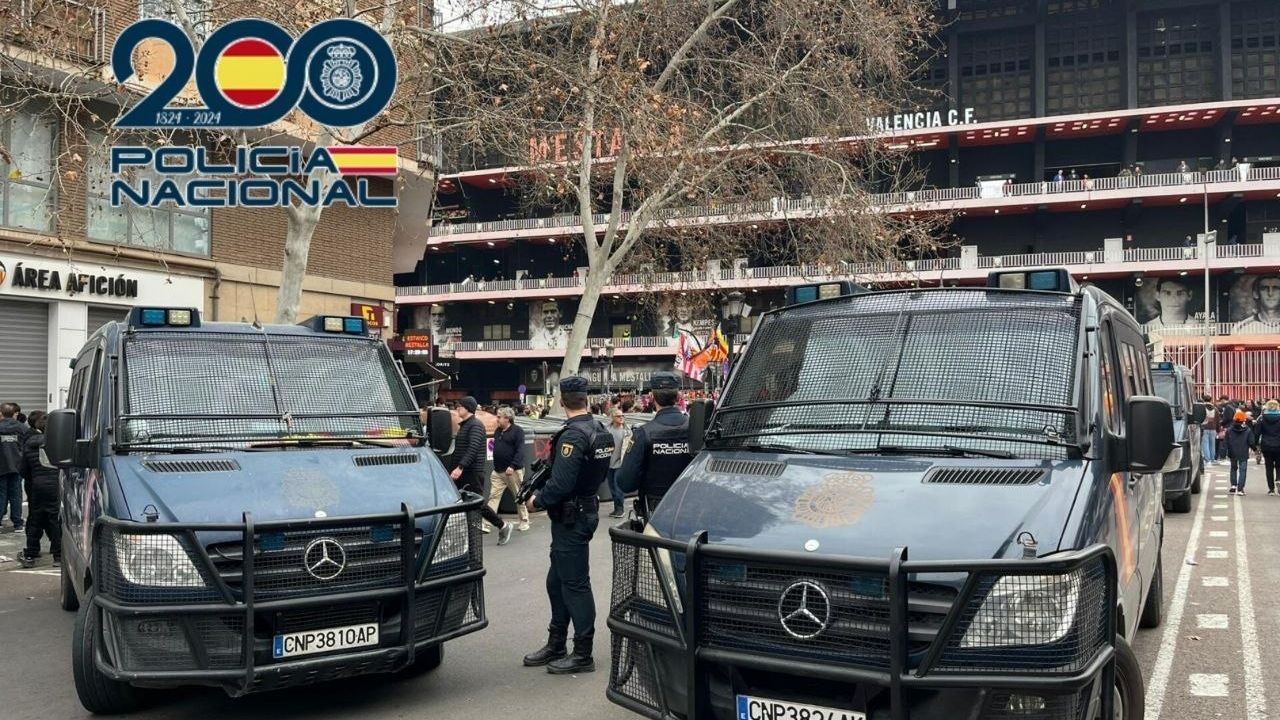 Detenido un hombre este sábado durante el partido del Valencia C.F y Atlético de Madrid