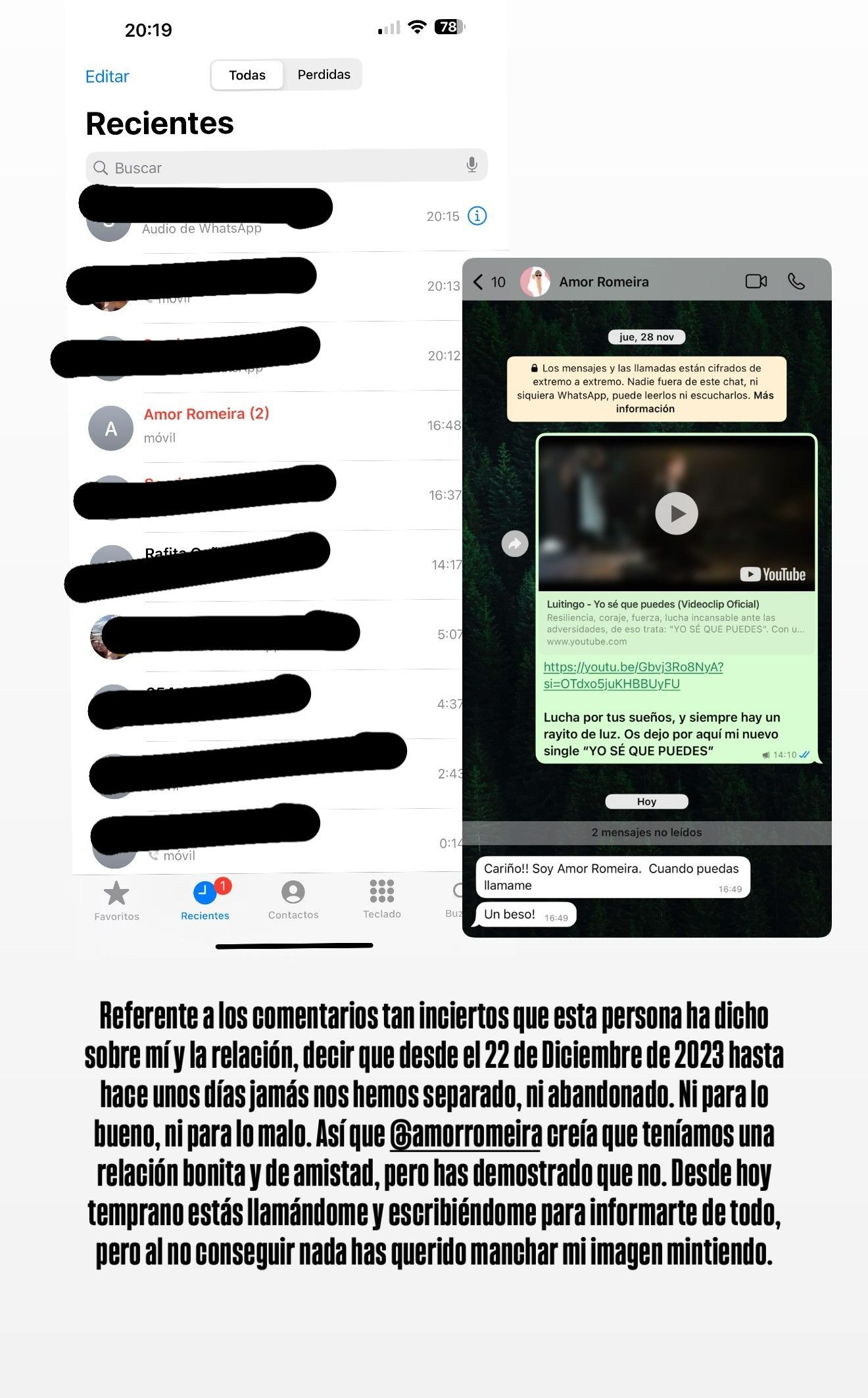 El estallido de Luitingo tras las informaciones sobre su "mentira" a Jessica Bueno