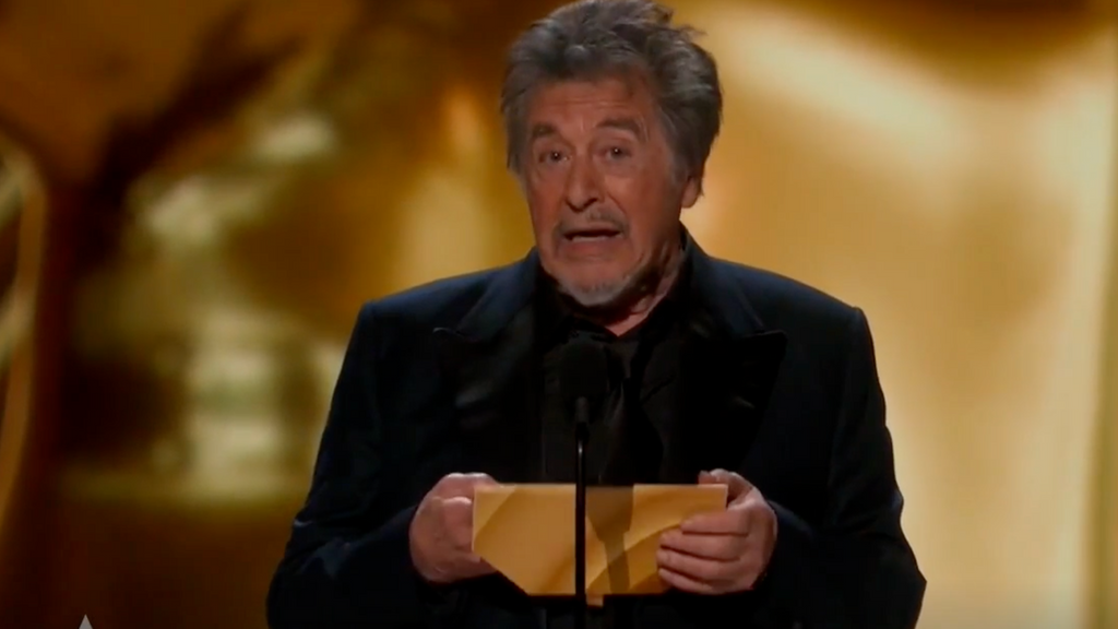 Al Pacino, leyendo al ganador de los Oscar 2024