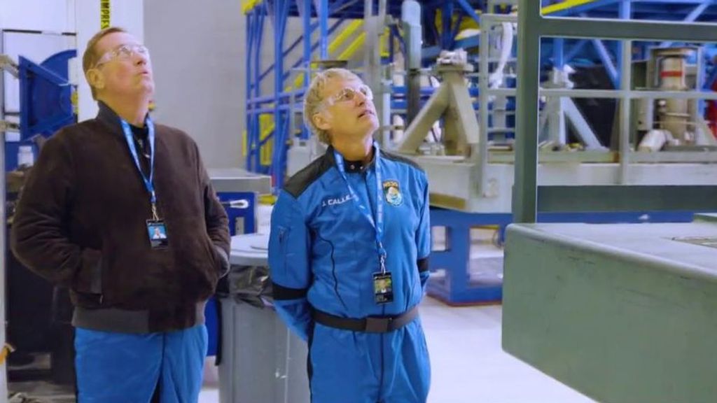Jesús Calleja en la cápsula de Blue Origin.