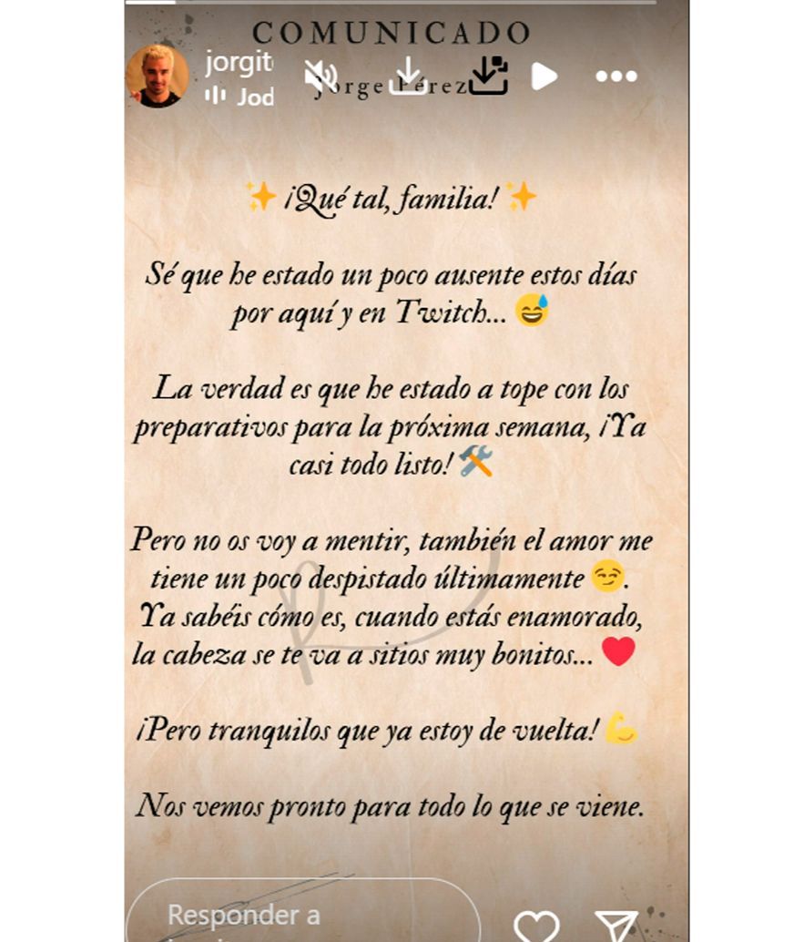 El comunicado que ha emitido Jorge Pérez, de 'GH'