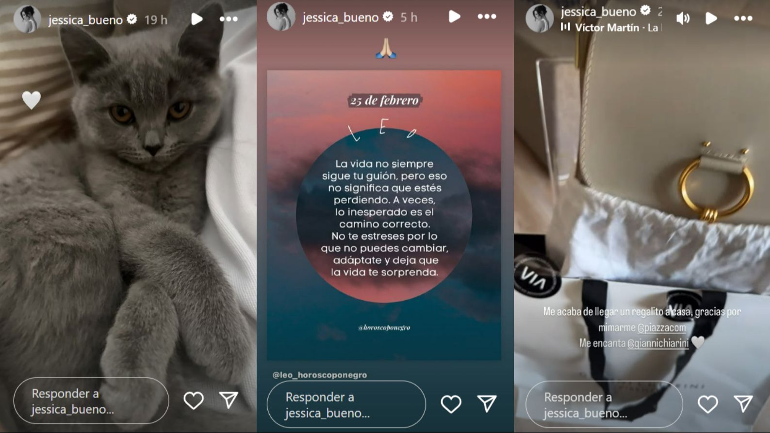 Los stories de Jessica Bueno en las últimas 24 horas