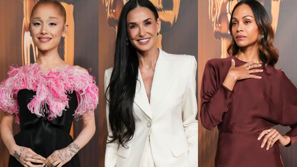 Ariana Grande, Demi Moore y Zoe Saldaña, en un montaje fotográfico