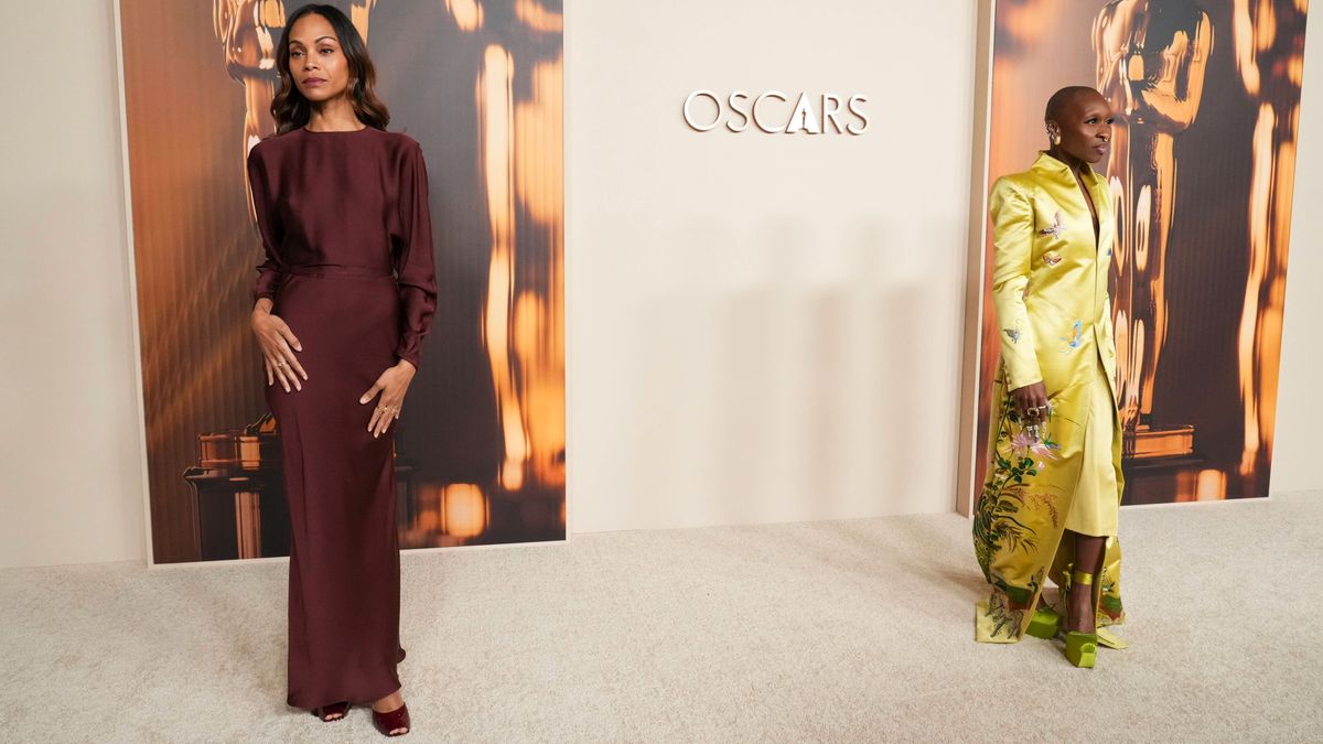 Zoe Saldaña y Cynthia Erivo, en la cena de nominados de los Oscar