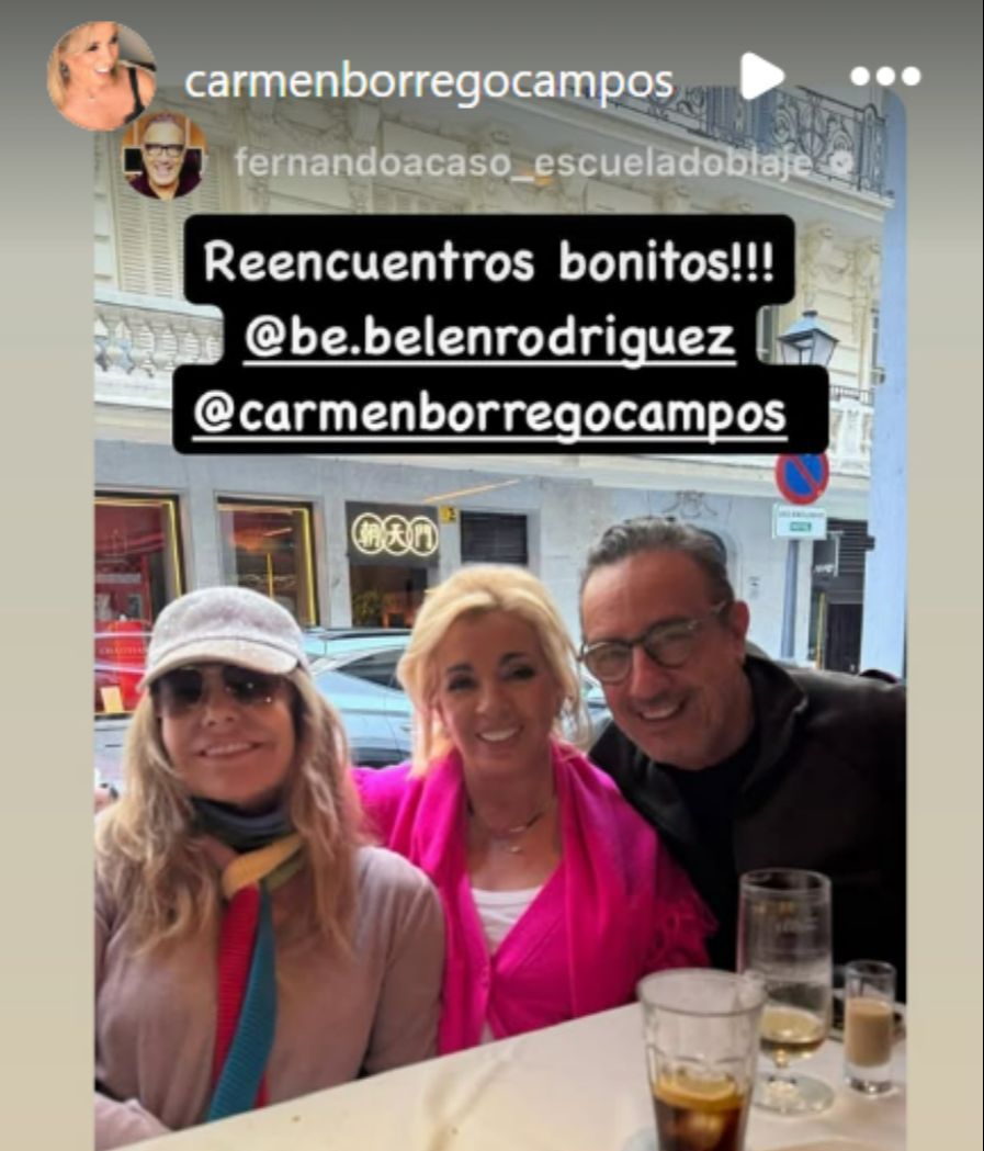 Belén Rodríguez se reencuentra con Carmen Borrego
