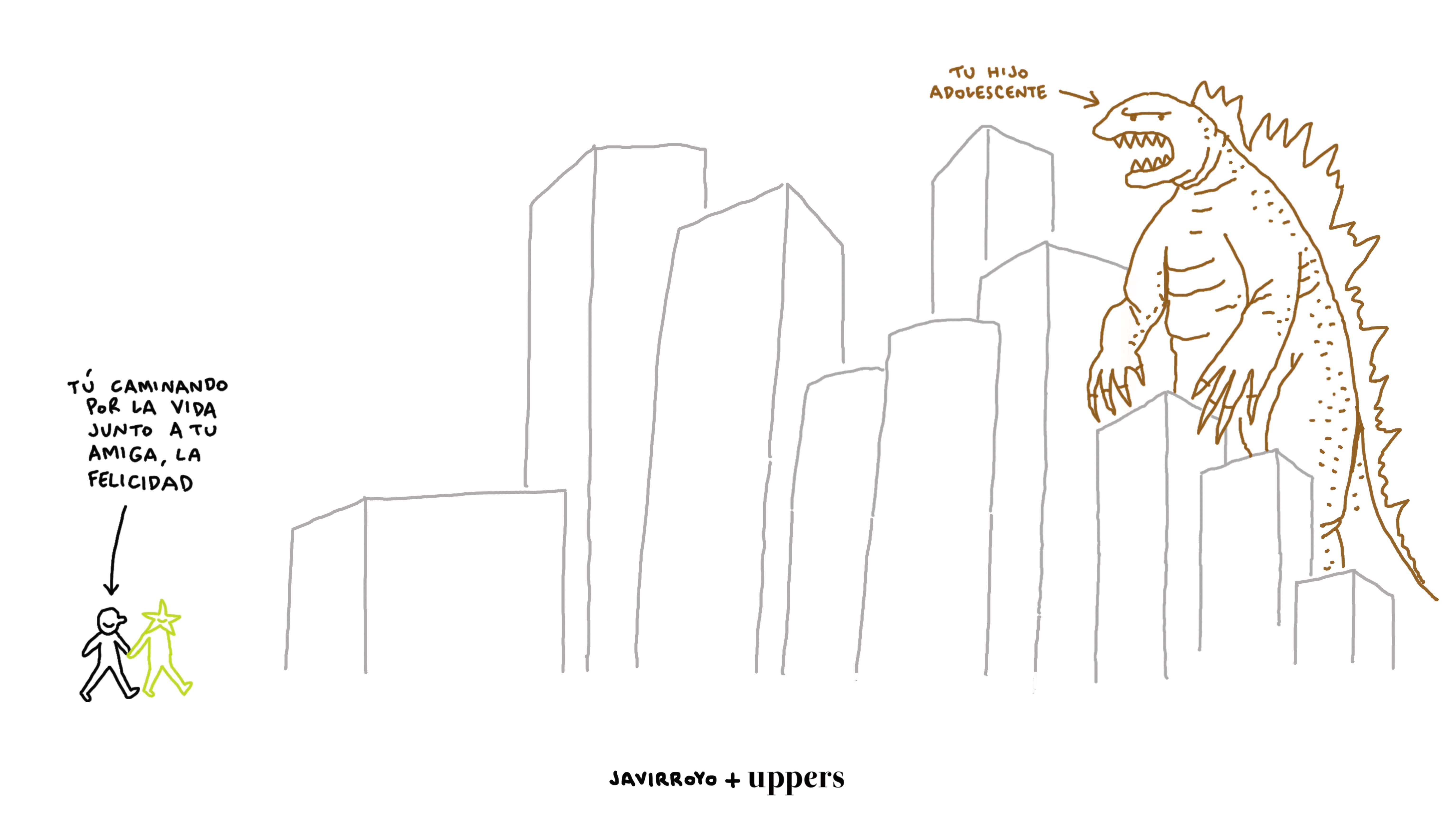 La viñeta de Javirroyo: "Godzilla adolescente"