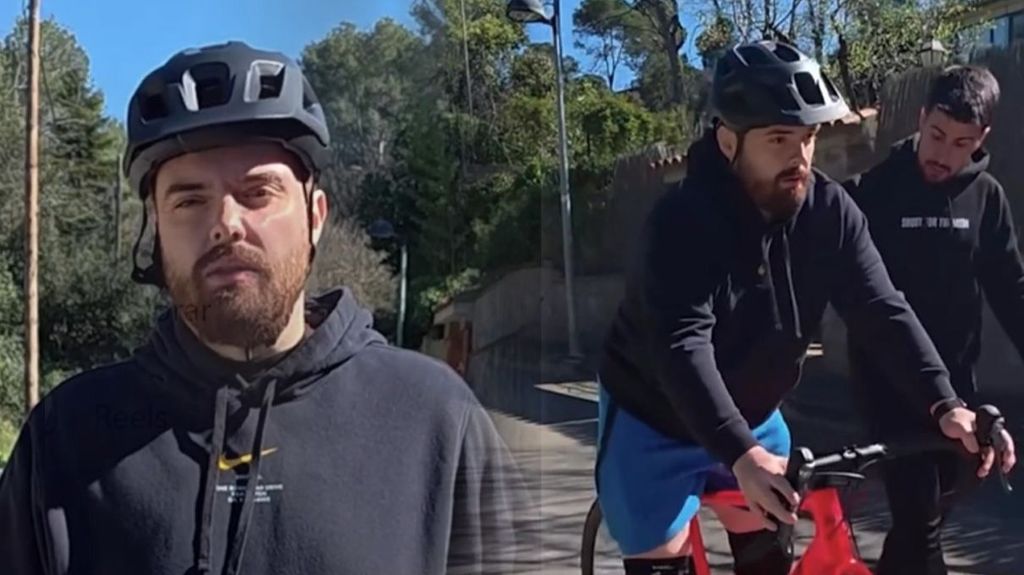 Ibai Llanos montando en bici por primera vez.