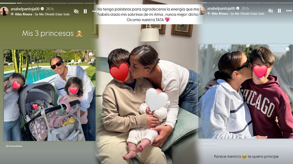 Anabel Pantoja, junto a sus sobrinos