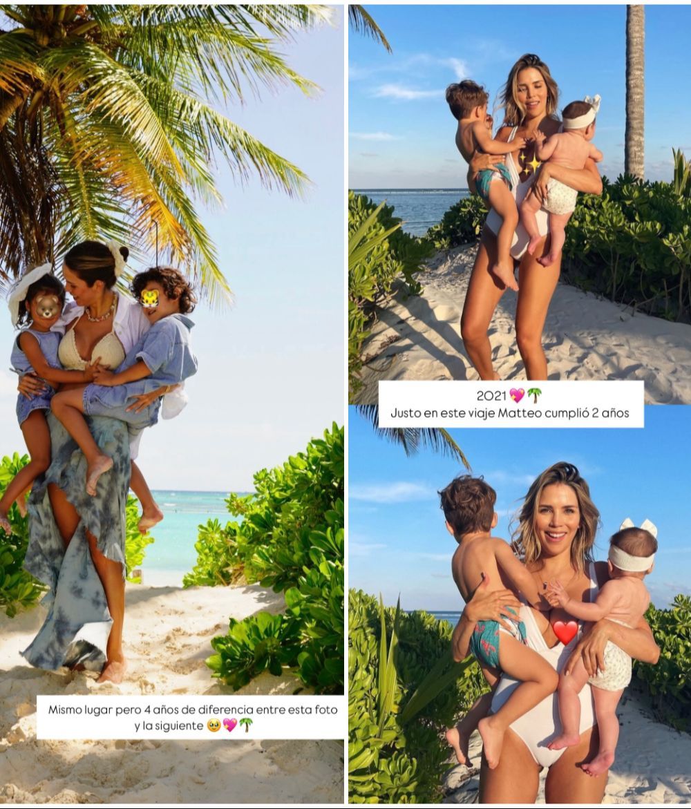 El antes y después de Rosanna Zanetti con sus dos hijos