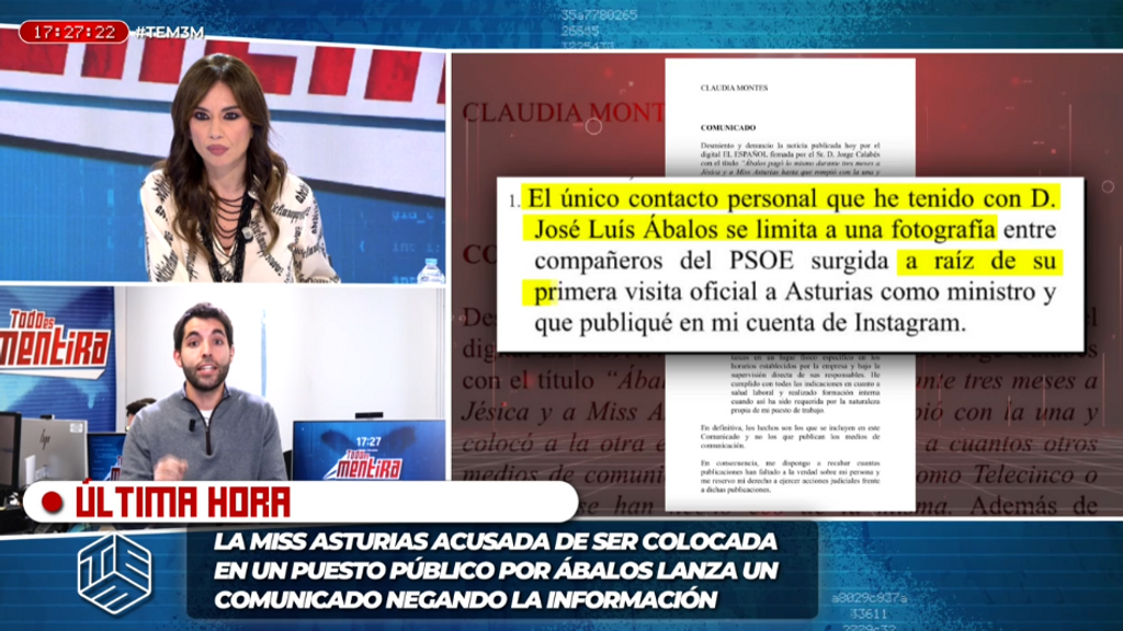 El comunicado de Claudia Montes: "Se reserva su derecho a ejercer acciones judiciales frente a dichas publicaciones"