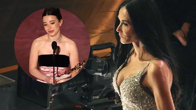 Mikey Madison y Demi Moore en un fotomontaje.