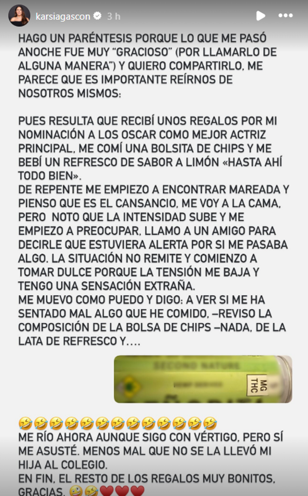 El incidente de Karla Sofía Gascón con uno de los regalos por su nominación al Oscar