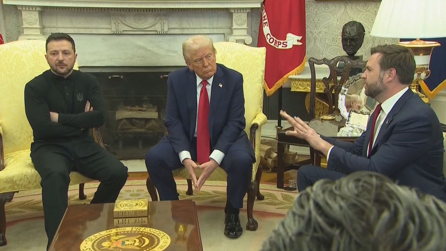 Zelenski  y Trump en el despacho oval.