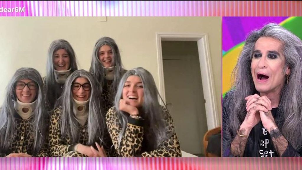 Mario Vaquerizo ilusionado al ver a unas fans disfrazadas de él: "Esto hace que el cuello me duela menos"