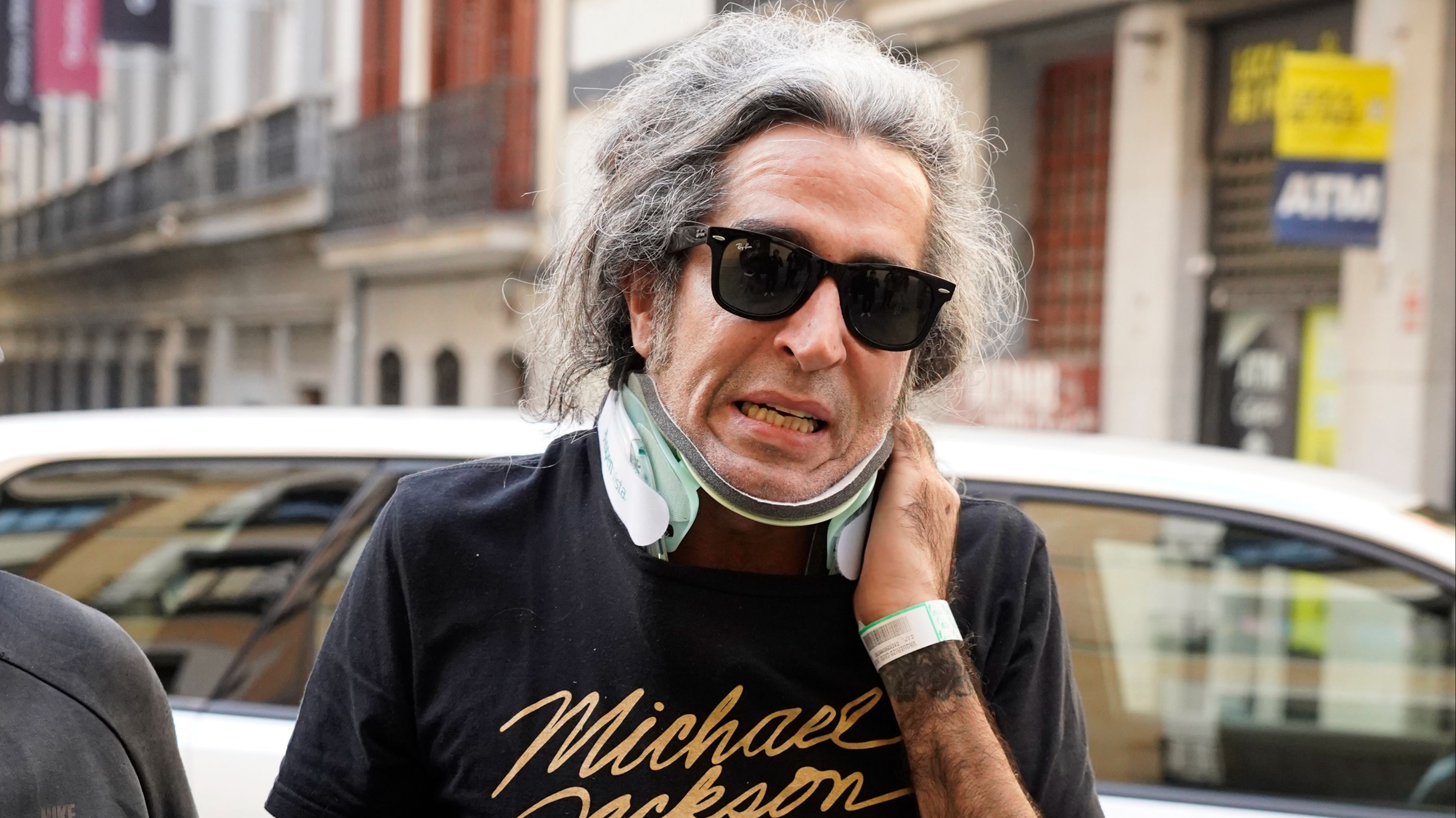 Mario Vaquerizo tras el accidente.